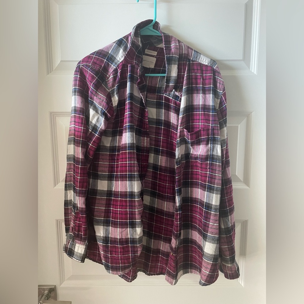 American Eagle XL dark purple women's flannel